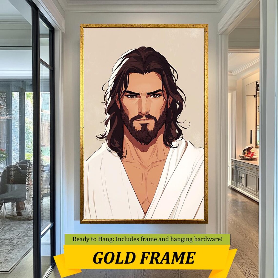 Jesus Christ Minimalist Illustration Portrait Modern Spiritual Wall Art Poster - Image 5