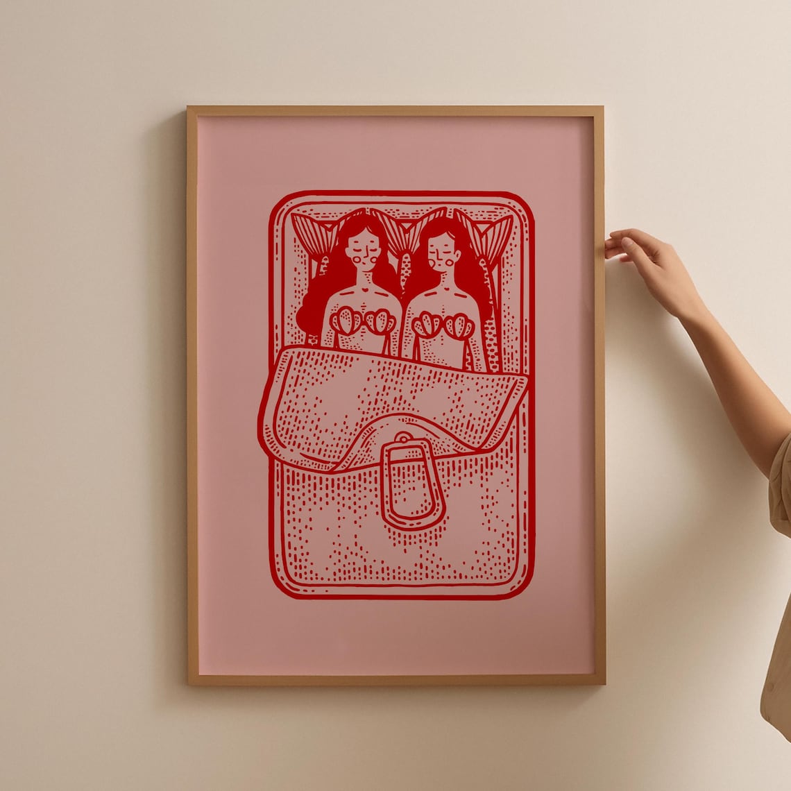 Mermaids Sardine Dining Room Retro Poster