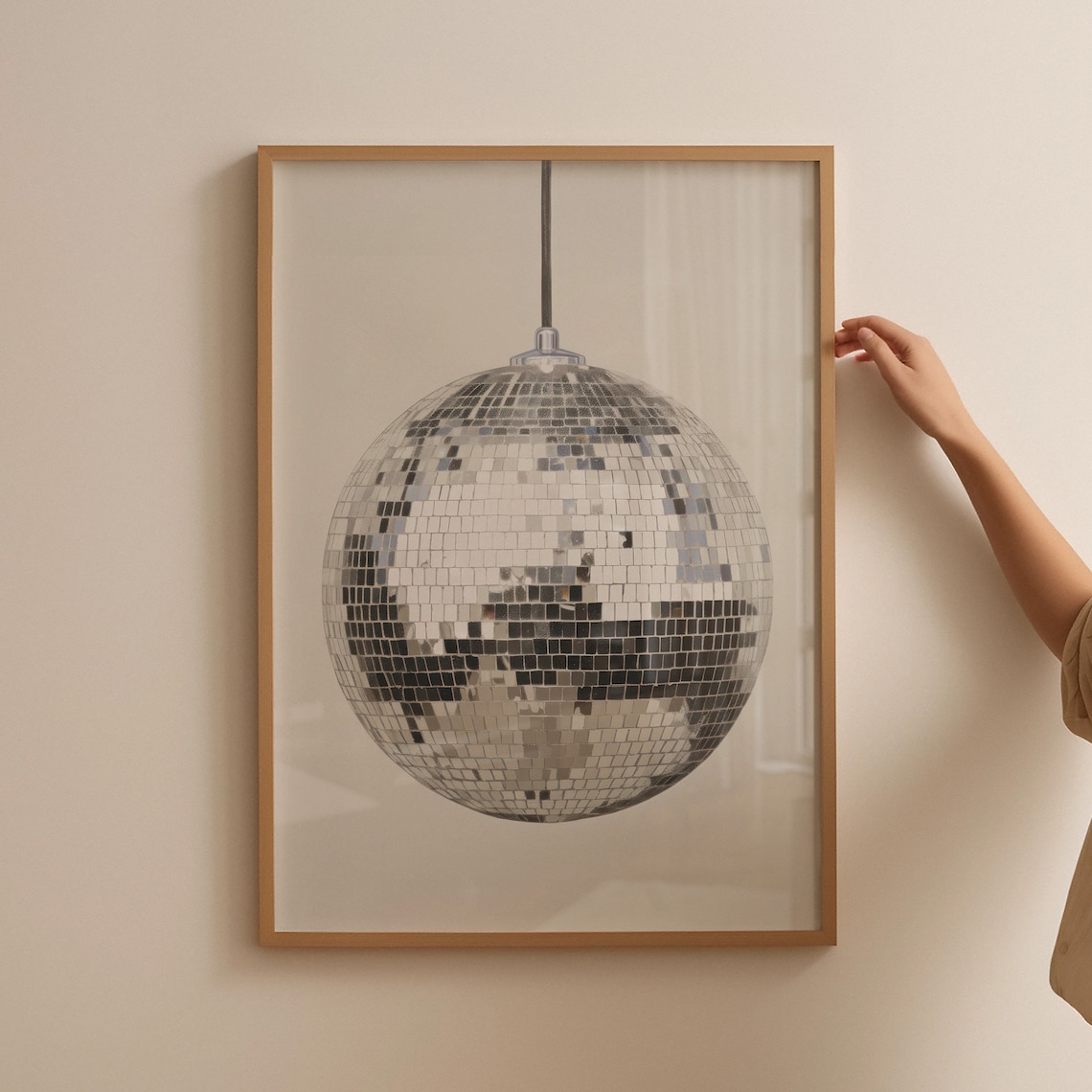 Disco Ball Art Print, Funky Preppy Dorm Decor