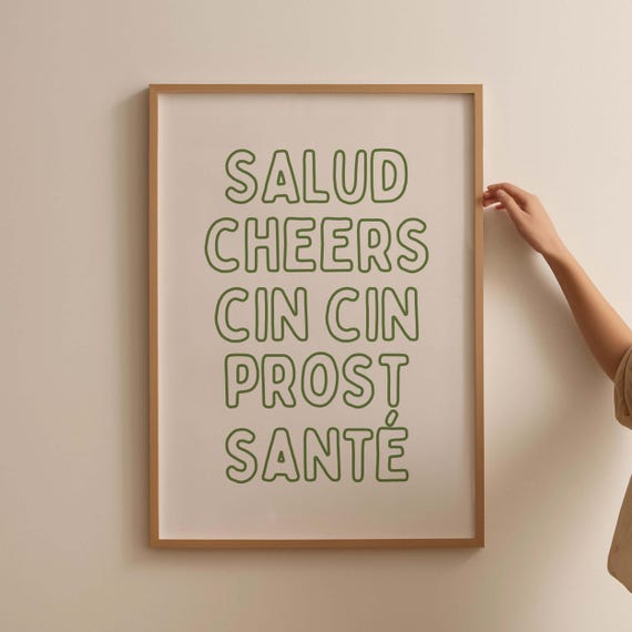 Cheers Around The World Print Funky Bar Cart Art