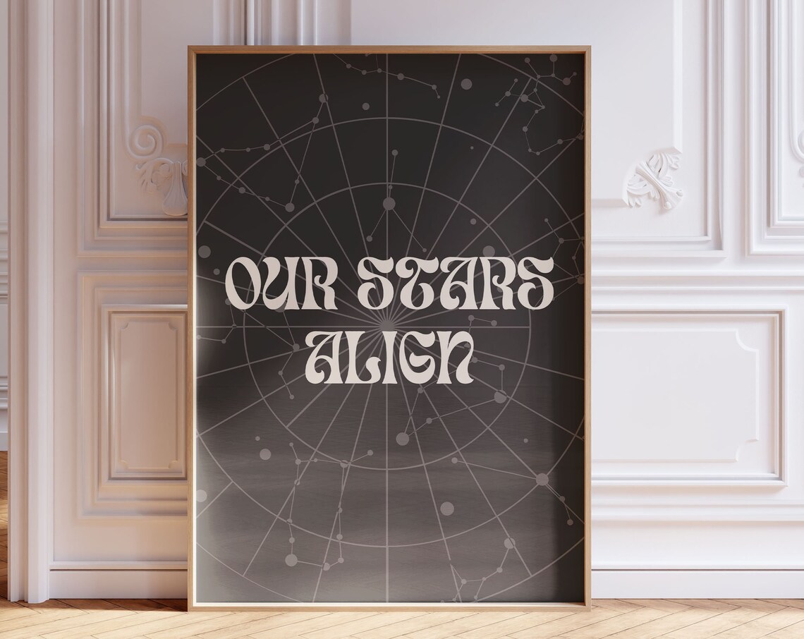 Our Stars Align Celestial Poster Constellation Map Romantic Bedroom Art