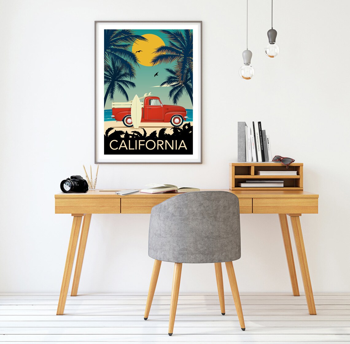 California Retro Travel Poster, Coastal Wall Art - Image 2