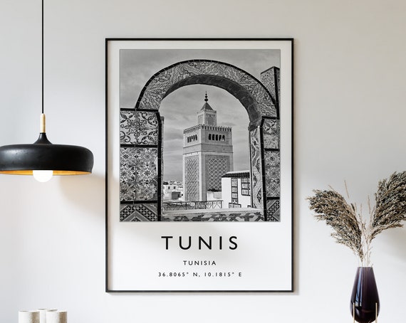 Tunis Travel Print Tunis Travel Poster Tunisia Travel Print Tunisian Print Black And White Travel Poster Travel Art Travel Gift