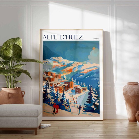 Alpe Dhuez Poster Cycling Poster Mountain Bike Poster Tour De France Poster French Alps Poster Sports Wall Art Alpe Dhuez Travel Art