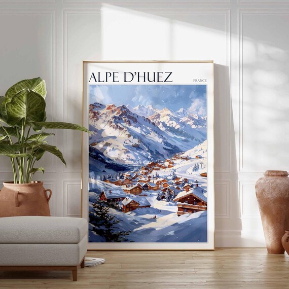 Alpe Dhuez Poster Cycling Poster Mountain Bike Poster Tour De France Poster French Alps Poster Sports Wall Art Alpe Dhuez Travel Art