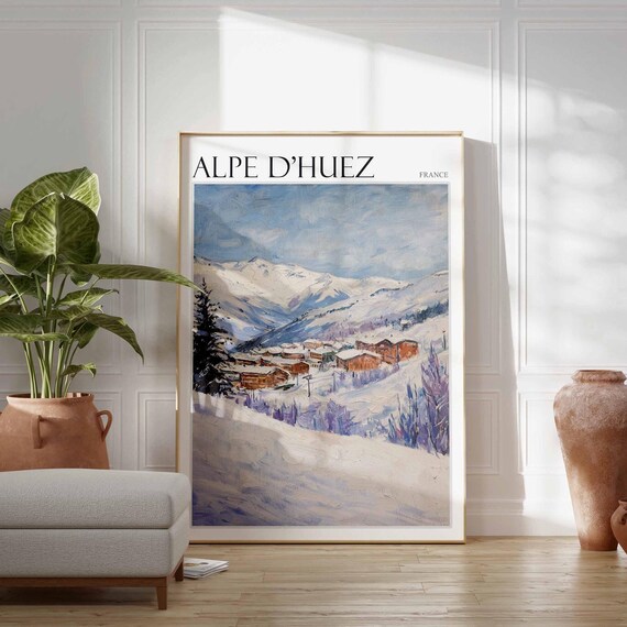 Alpe Dhuez Poster Cycling Poster Mountain Bike Poster Tour De France Poster French Alps Poster Sports Wall Art Alpe Dhuez Travel Art