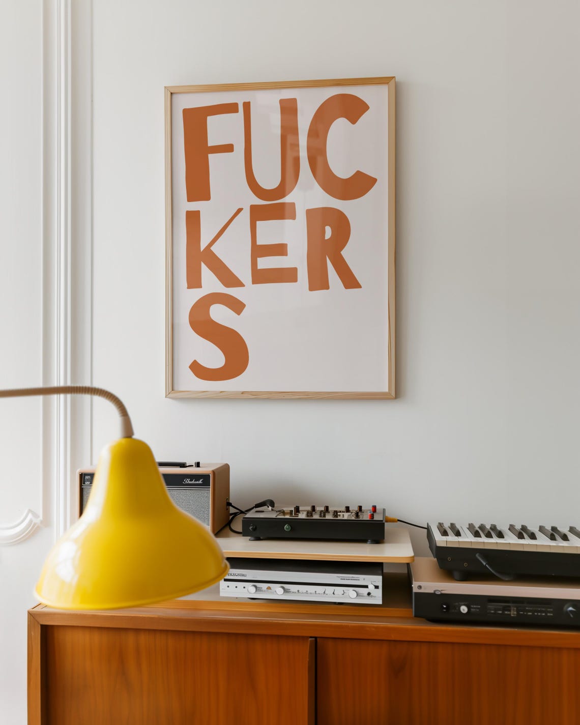 Fuckers Bold Orange Typography Funny Sarcastic Quote Decor Poster