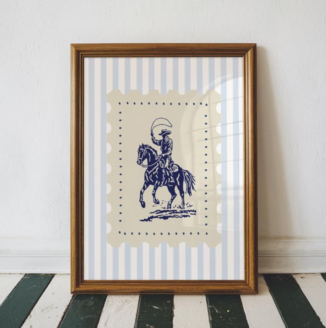 Vintage Cowboy Print Western Nursery Decor Rustic Farmhouse Art