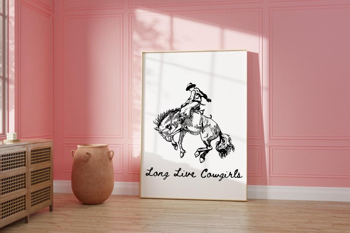 Country Lyrics Wall Art Long Live Cowgirls Lyrics Art Coastal Cowgirl Poster Fan Merch Minimalist Western Wall Art Dorm Decor