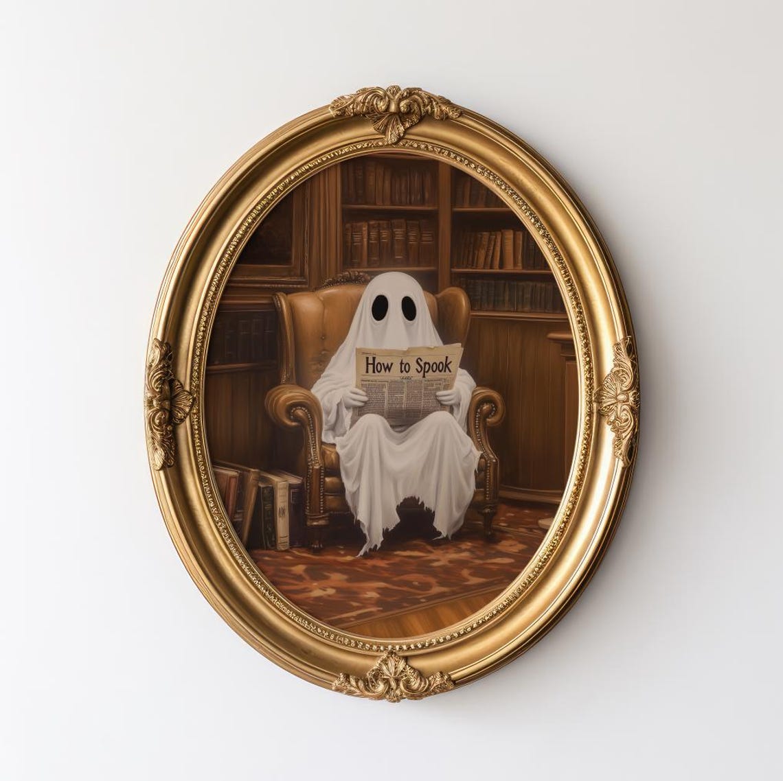 Library Print Moody Halloween Academia Wall Art