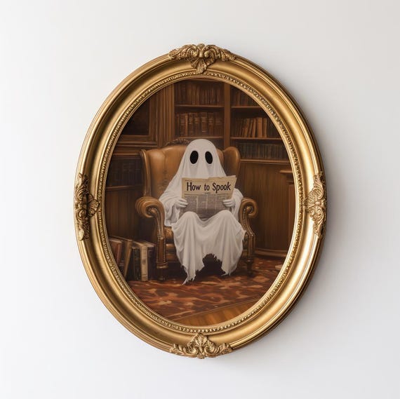 Library Print Moody Halloween Academia Wall Art