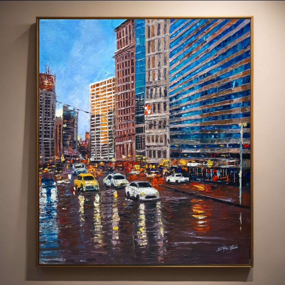 Chicago Wall Art Modern Art Oil Painting Large Wall Art Chicago Art Original Painting Painting On House Warming Gifts