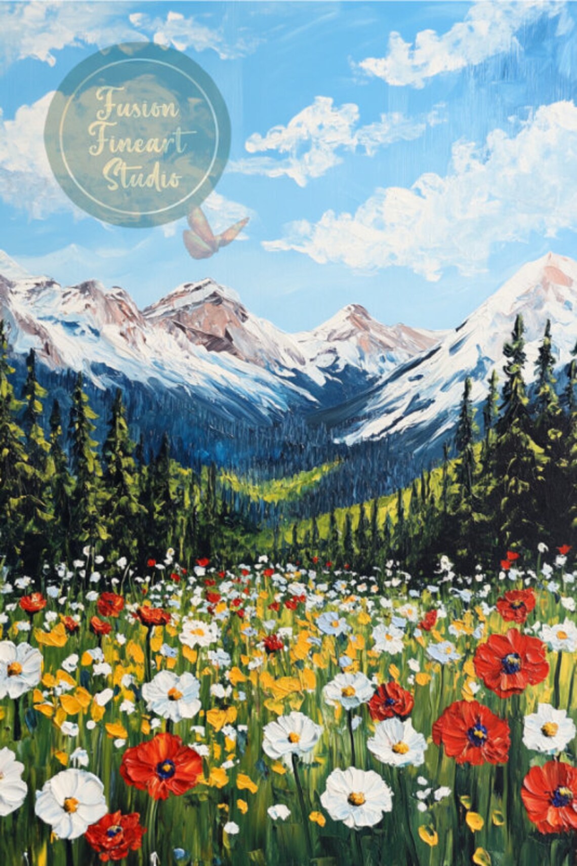 Wildflower Mountain Botanical Art Print, Nature Decor - Image 3