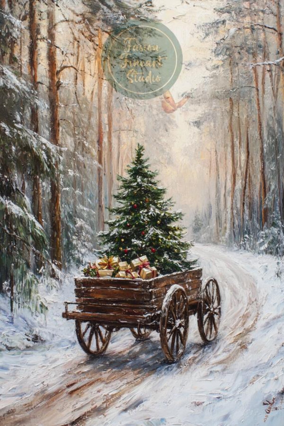 Christmas Tree Print, Winter Scene Art Print - Image 3