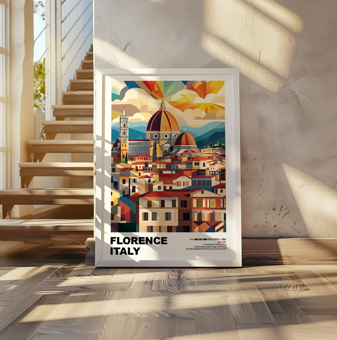 Florence Italy Duomo Renaissance Skyline Mid Century Travel Poster - Image 2
