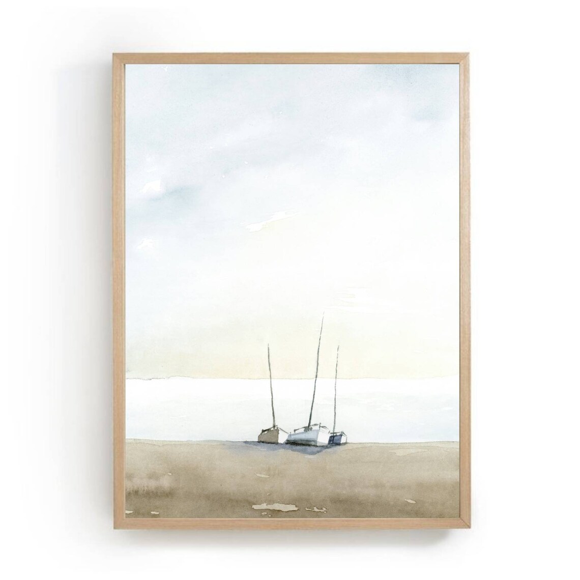 Minimalist Sea Watercolor Sailboat Art Print