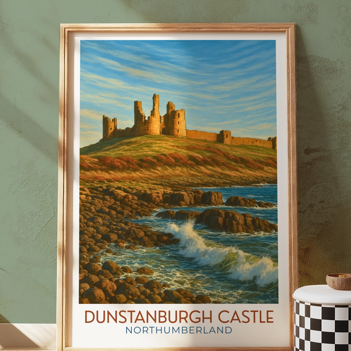 Dunstanburgh Castle, Northumberland Coast Travel Poster