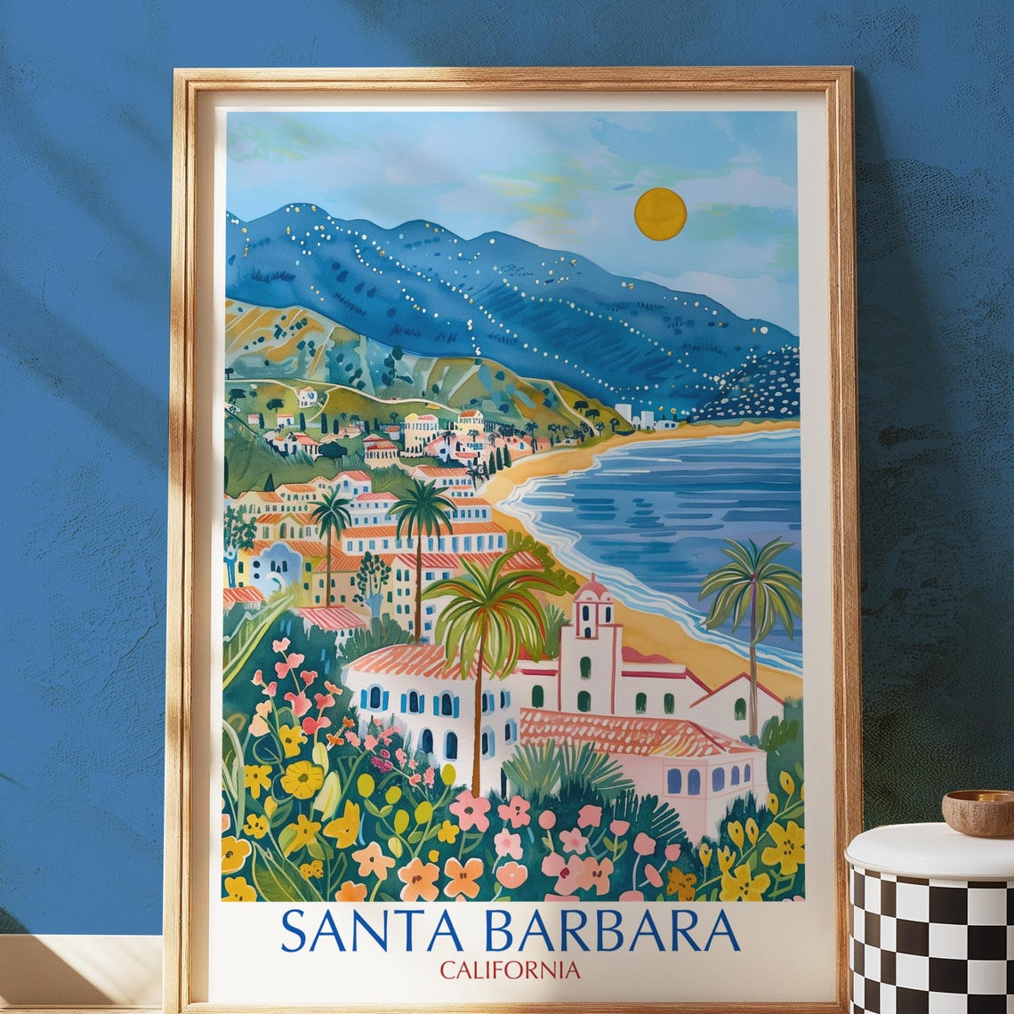 Santa Barbara Travel Poster, Coastal Art Print