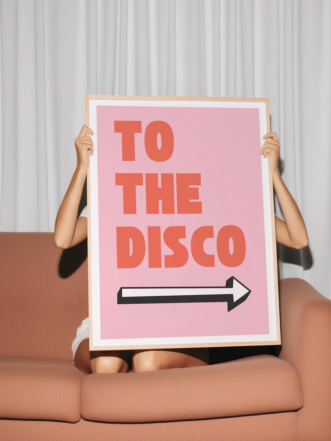 To The Disco Retro Word Poster, Pink Decor - Image 6