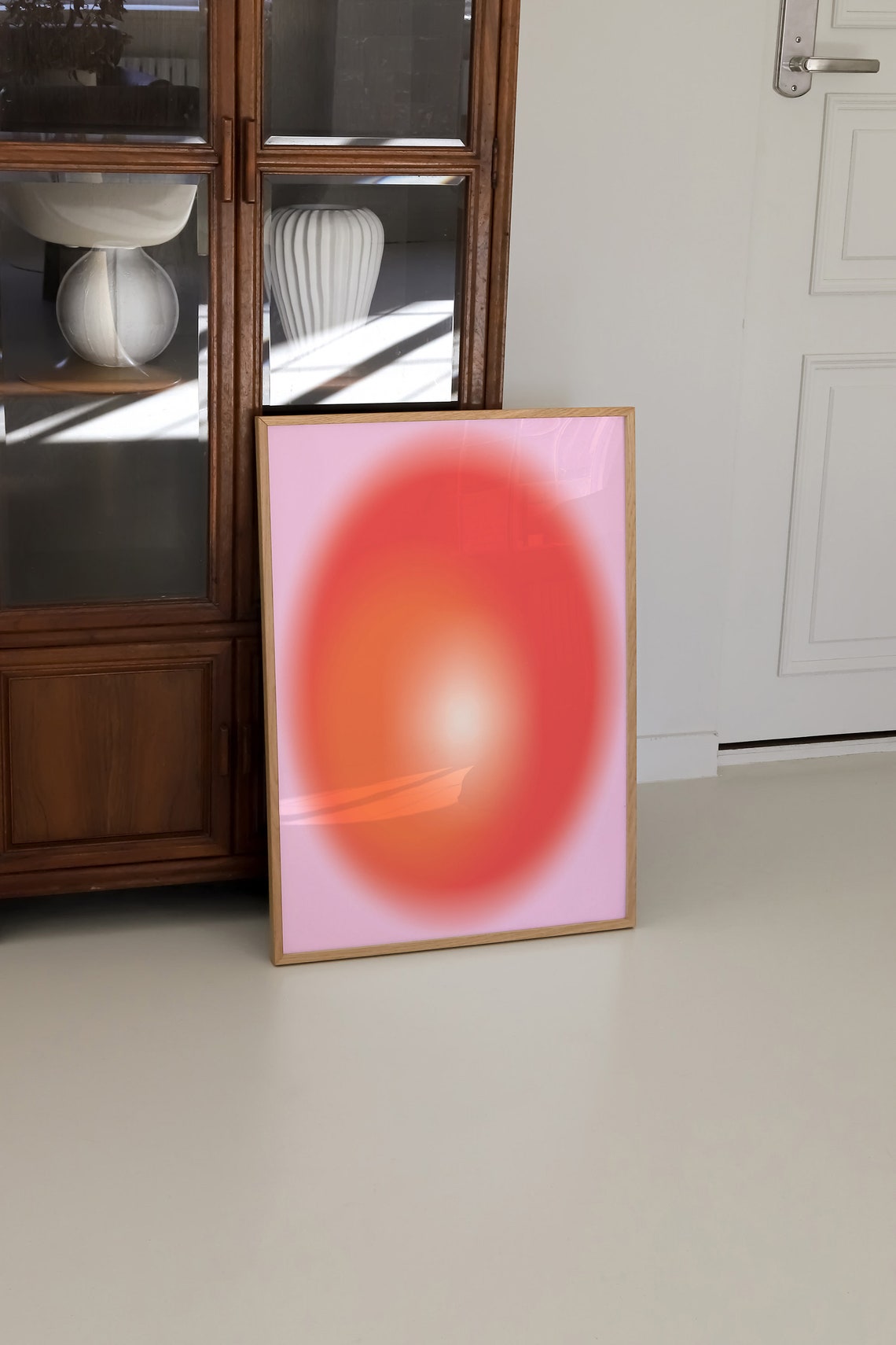 Red Pink Aura Gradient Abstract Modern Spiritual Wall Poster - Image 4