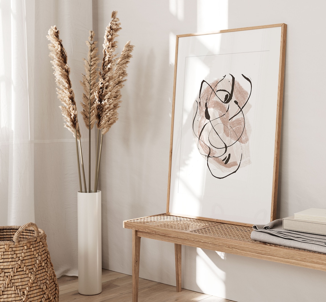 Abstract Beige Art Print, Modern Neutral Decor - Image 4