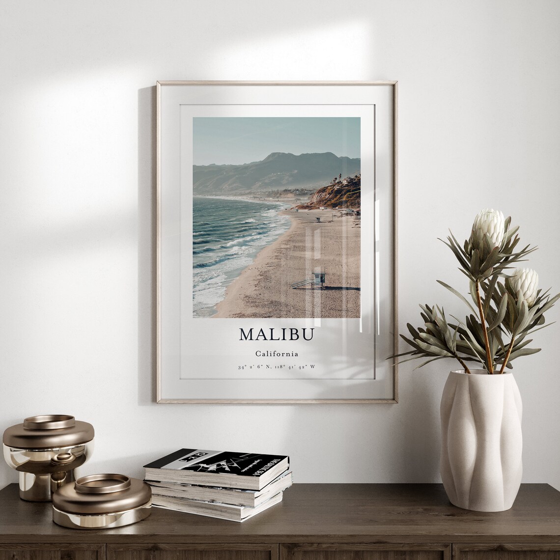 Malibu Travel Poster, California Beach Wall Art - Image 2