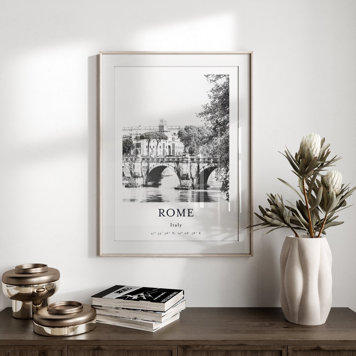 Rome Italy Cityscape, Black And White Travel Poster - Image 2