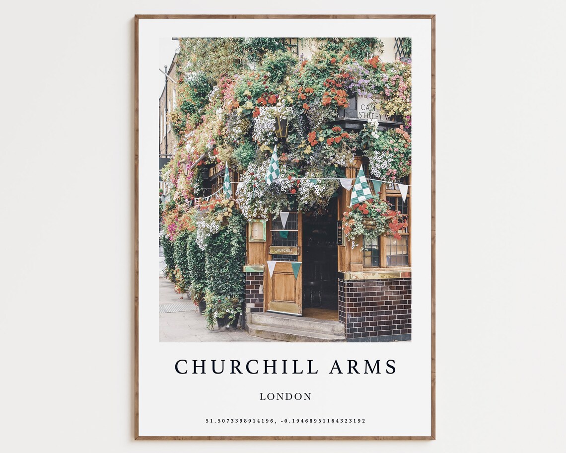 London Cityscape Photography Art Print, Churchill Arms