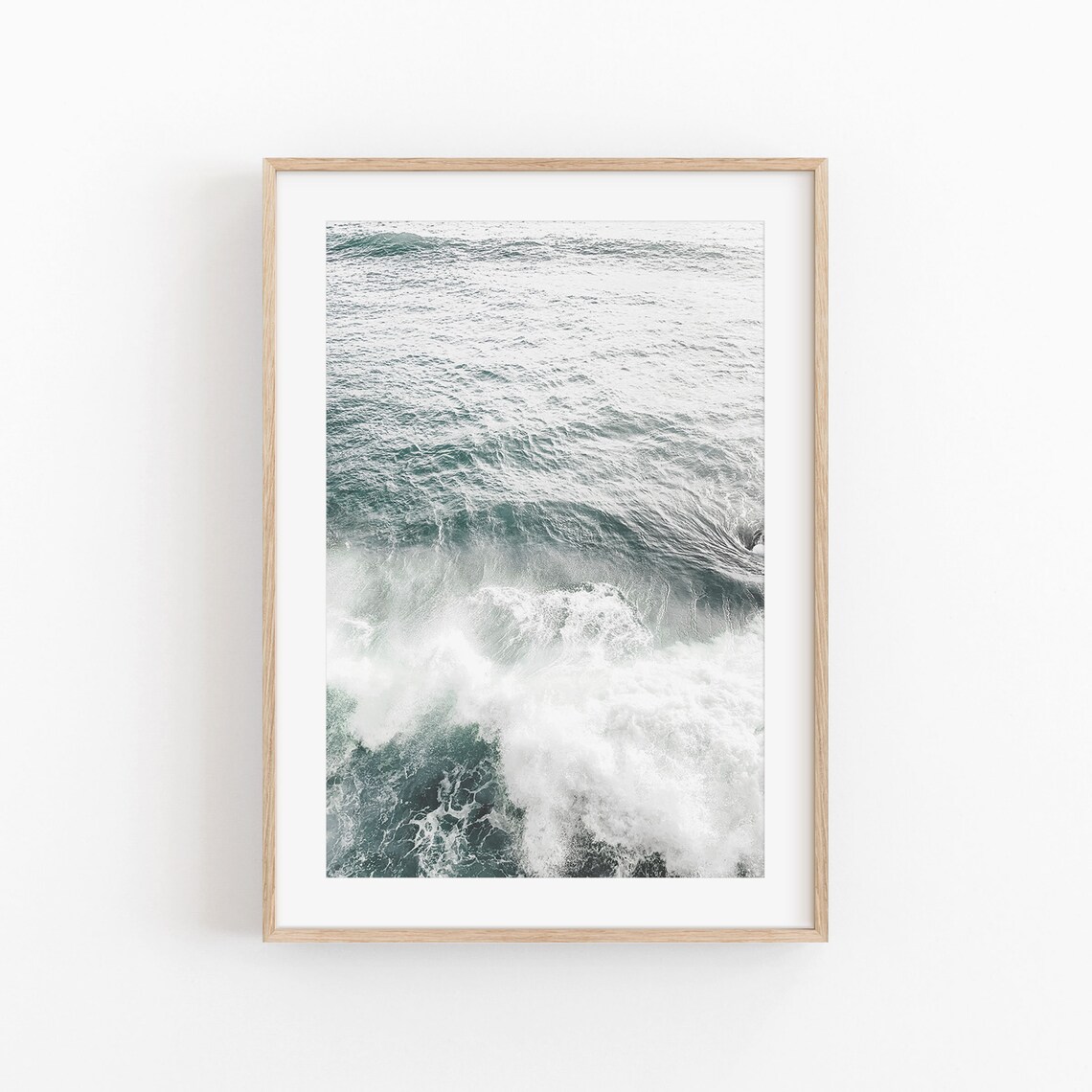 Ocean Wave Print, Modern Minimalist Poster