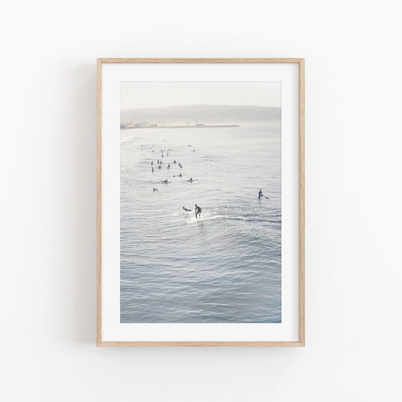 Surfing Print, Ocean Water Wall Art Poster