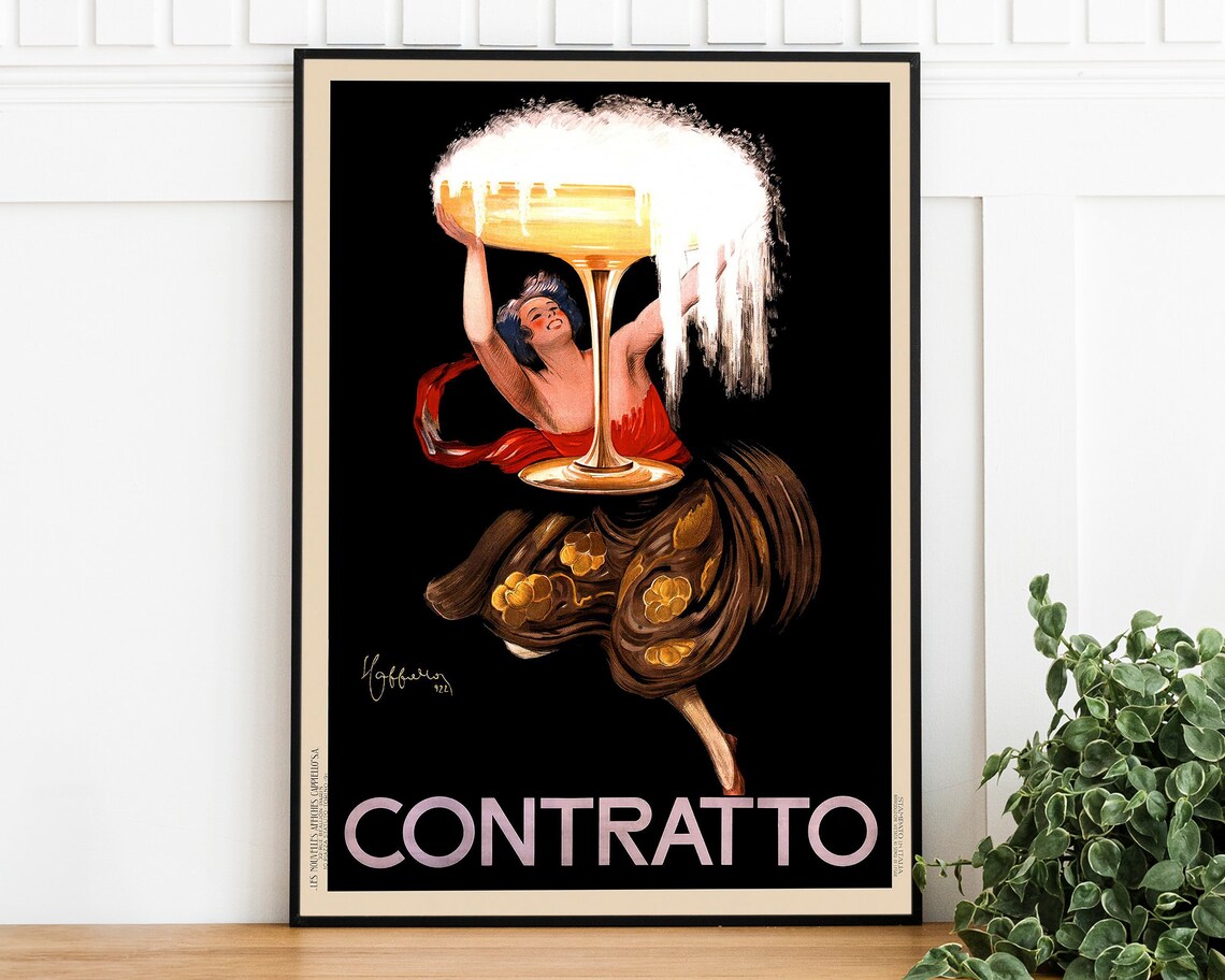 Leonetto Cappiello Contratto 1921 Sparkling Wine Advertising Poster