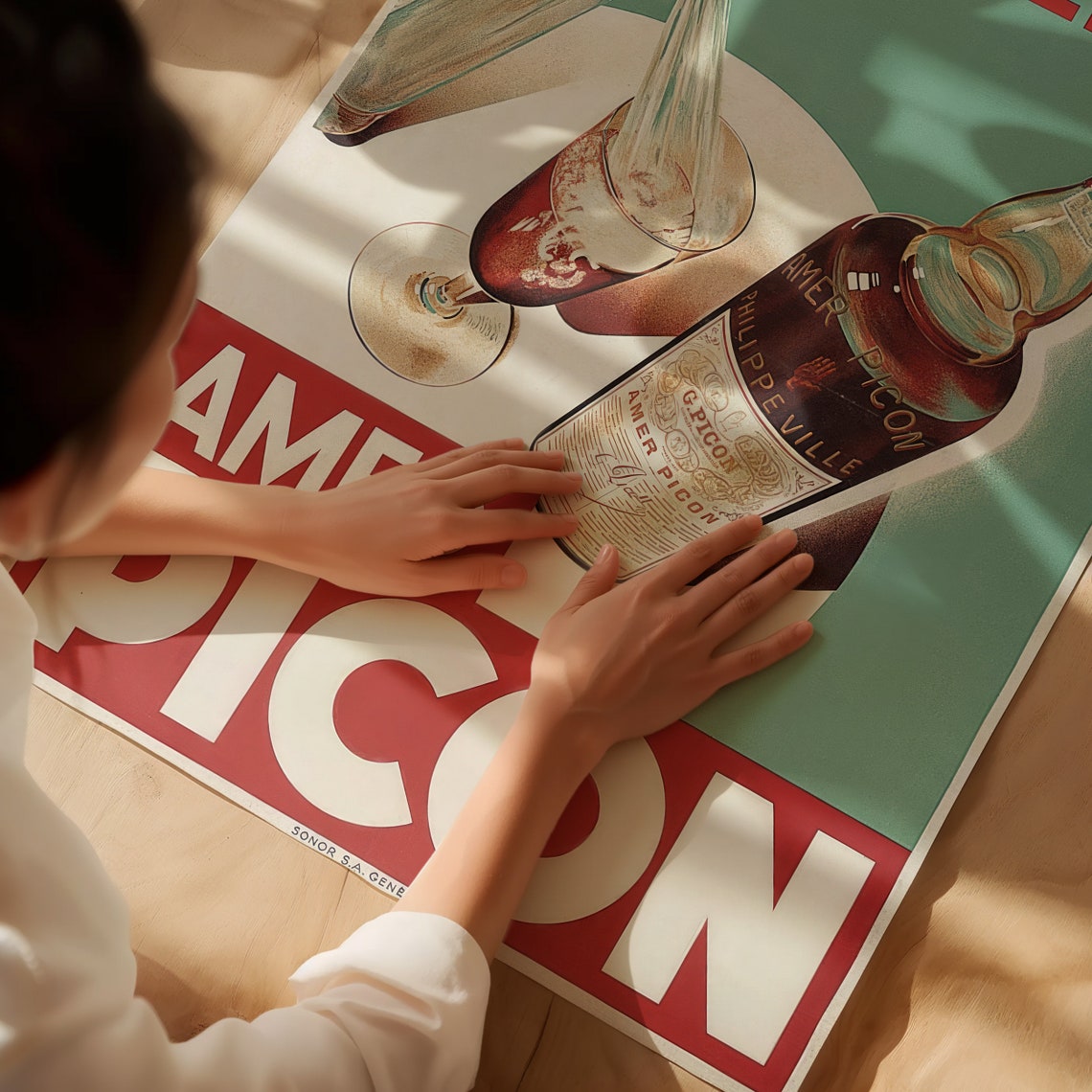 Prenez Amer Picon Vintage French Aperitif Advertising Poster - Image 3
