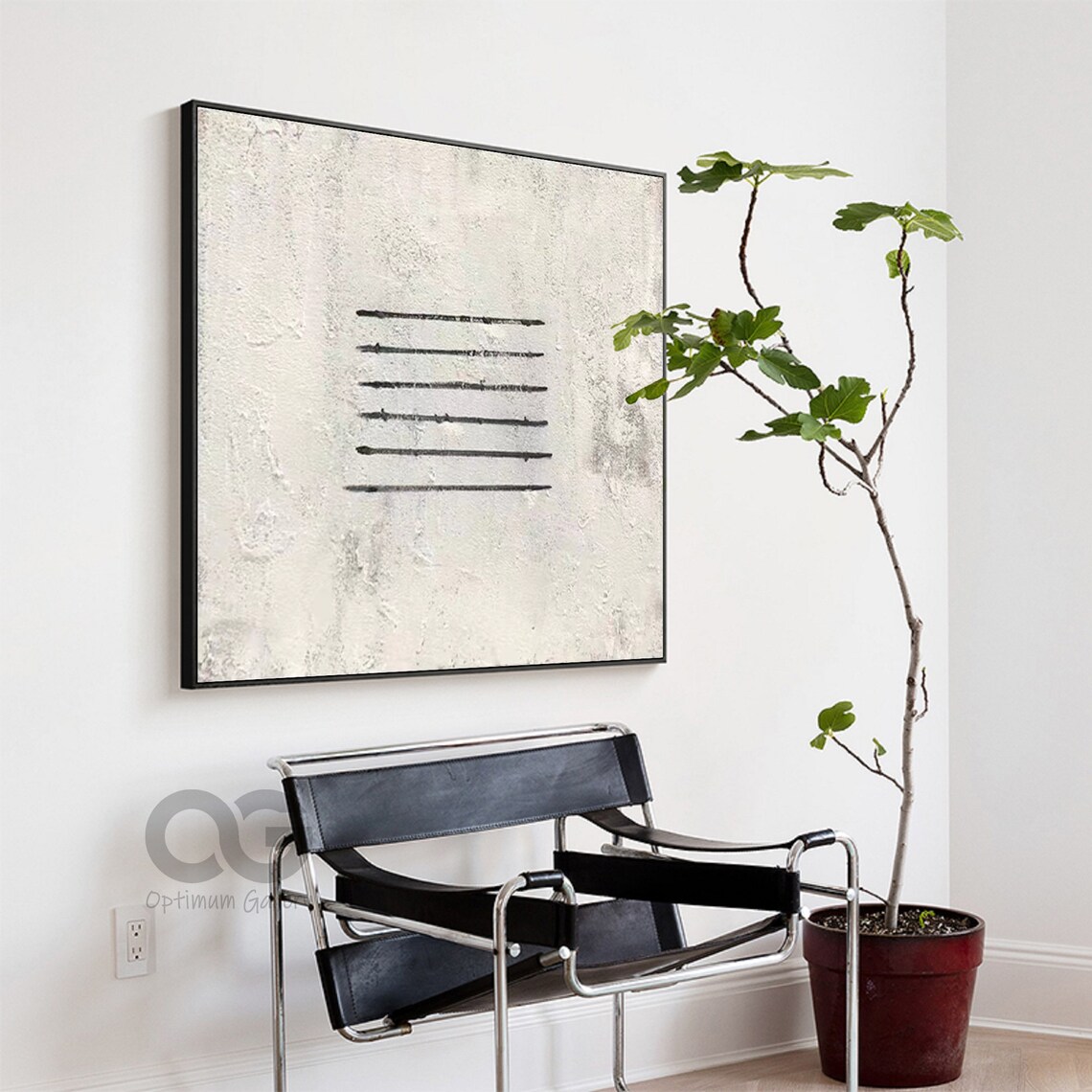 Black And Beige Minimalist Abstract Art Print - Image 3