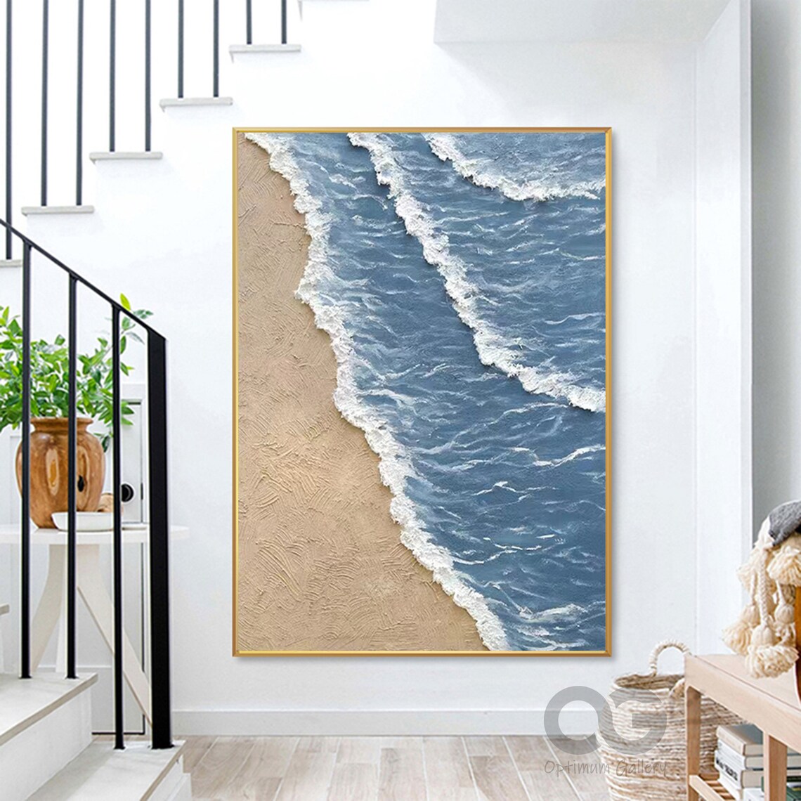 Abstract Ocean Wave Art Print, Coastal Wall Art - Image 5