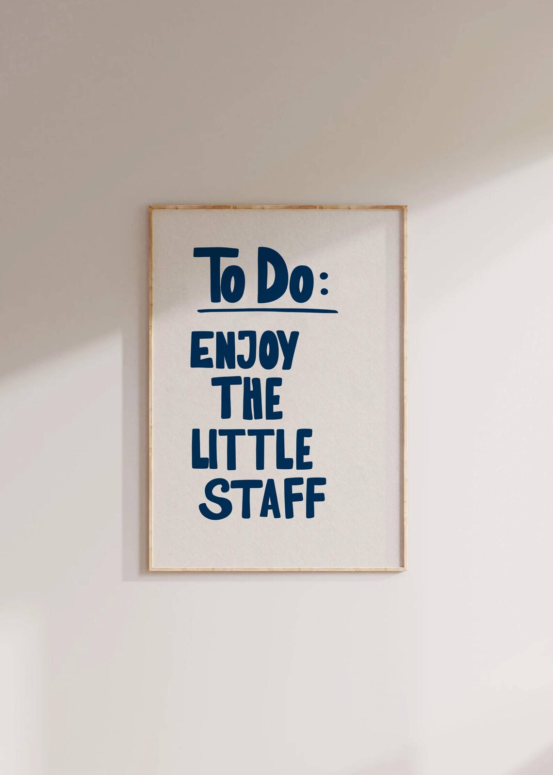 To Do Enjoy The Little Staff Navy Minimalist Daily Quote Poster - Image 2