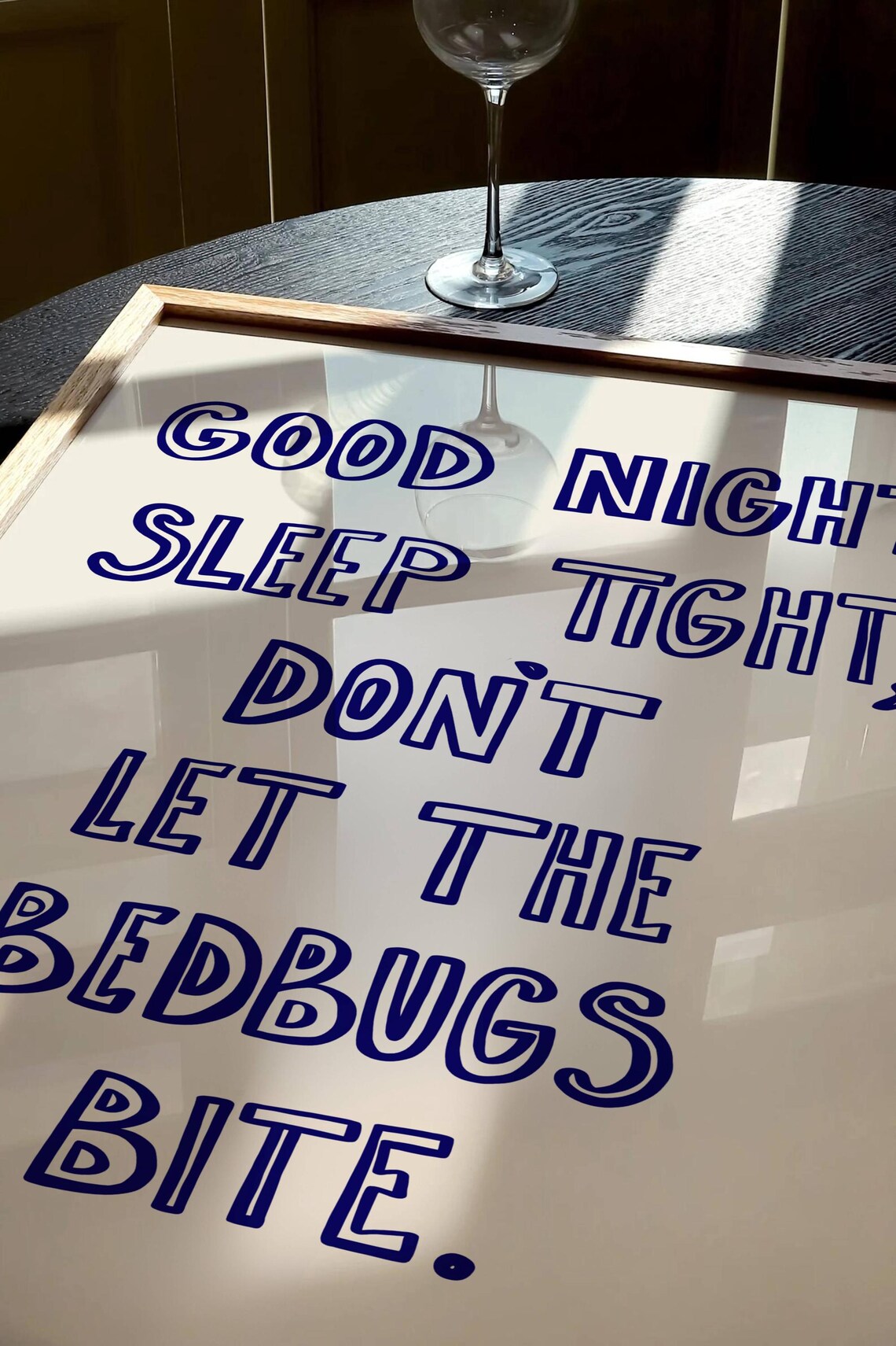 Good Night Sleep Tight Bedtime Rhyme Navy Typography Bedroom Poster - Image 3