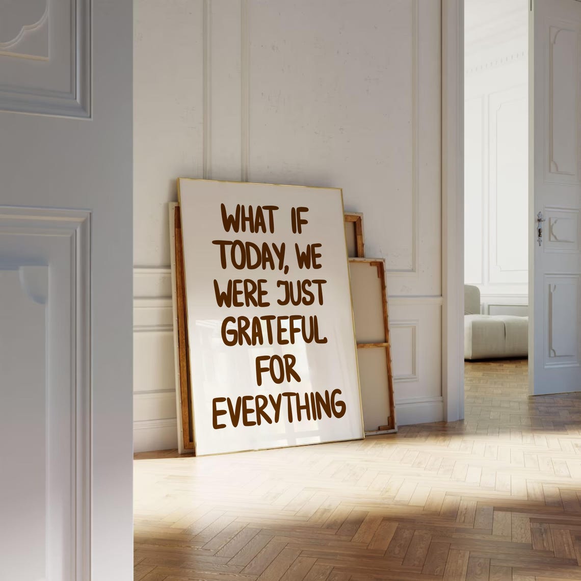 What If Today We Were Just Grateful Warm Brown Typography Poster - Image 3
