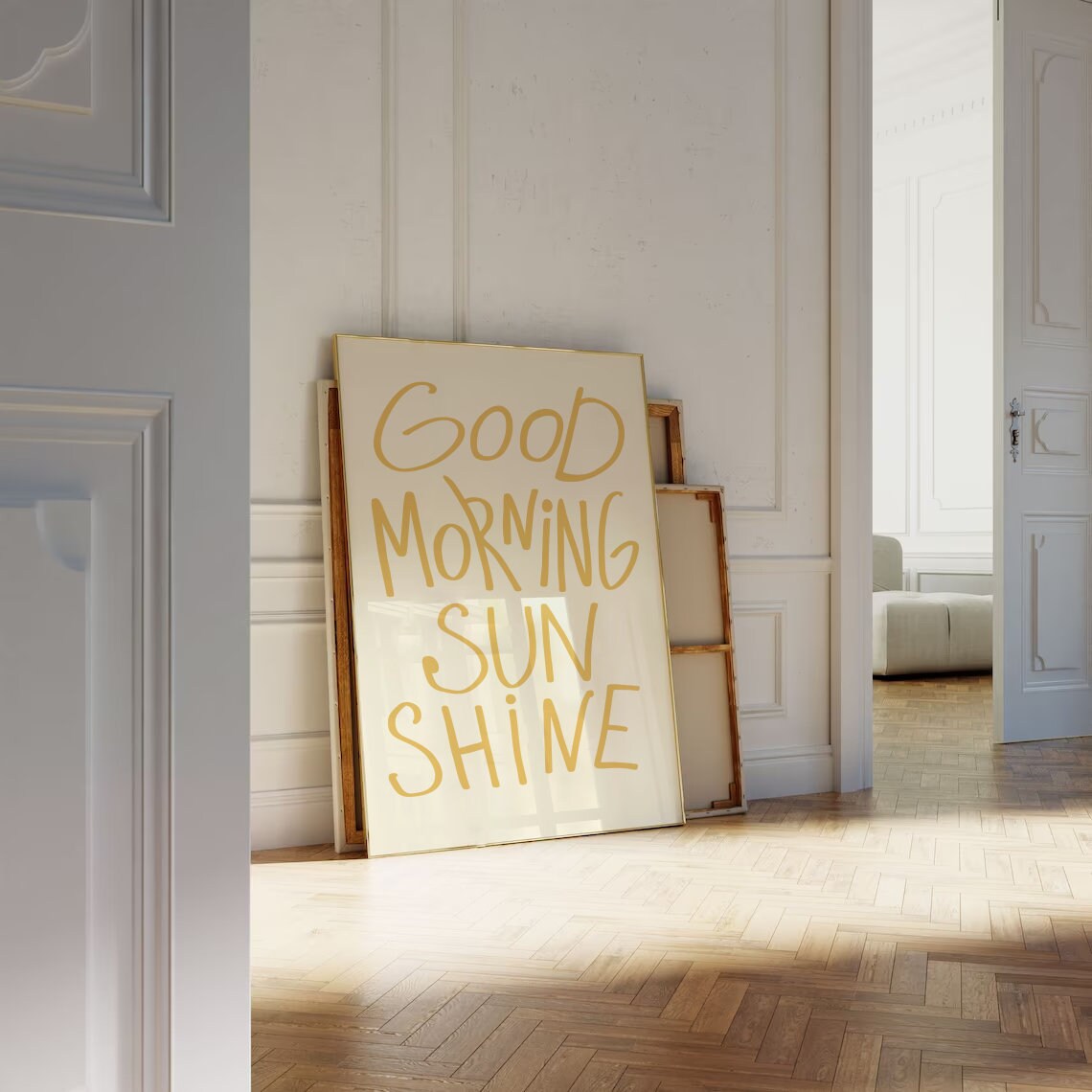 Good Morning Sunshine Mustard Yellow Happy Morning Quote Poster - Image 2