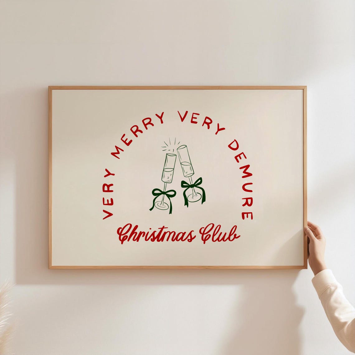 Very Merry Very Demure Christmas Club Champagne Coupe Poster - Image 2