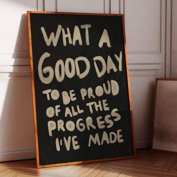 Typography Poster Print 70s Positive Quote Wall Trendy Art Gift Living Room Retro