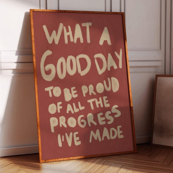 Typography Poster Print 70s Positive Quote Wall Trendy Art Gift Living Room Retro