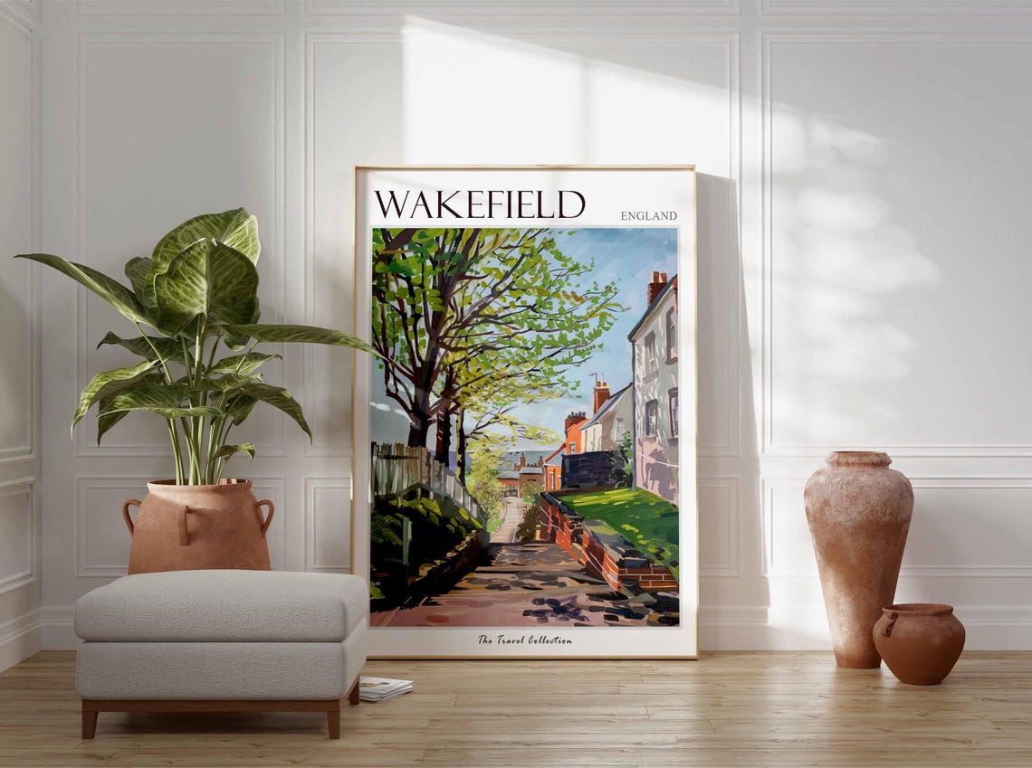 Wakefield Poster England Travel Print British Decor United Kingdom Travel Poster City Print Wakefield Gift Wakefield Travel Poster - Image 2