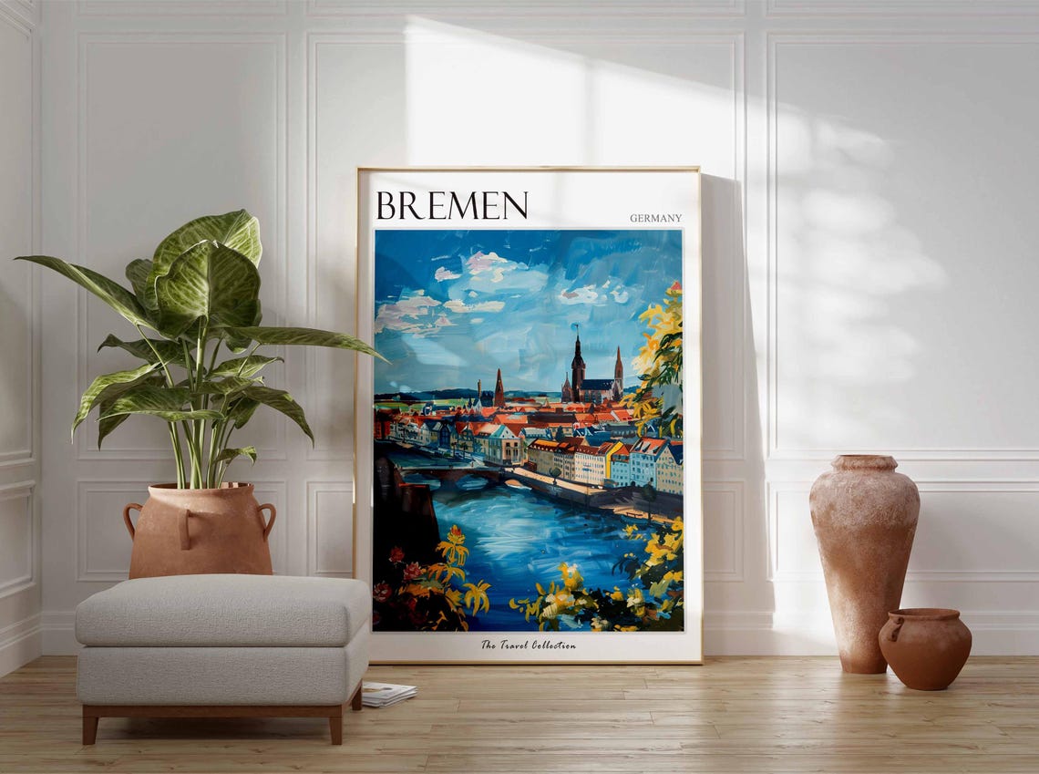 Bremen Poster Germany Travel Print German Decor Europe Travel Poster European Wall Art City Print Bremen Gift Bremen Travel Poster - Image 3