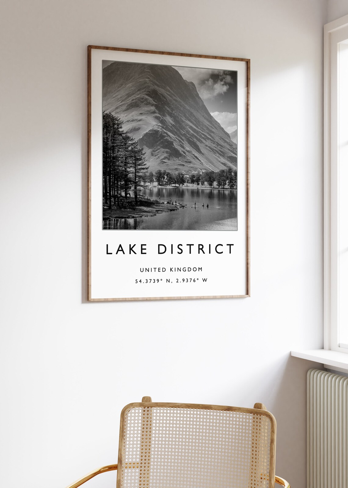 Lake District Travel Poster, Black And White - Image 3