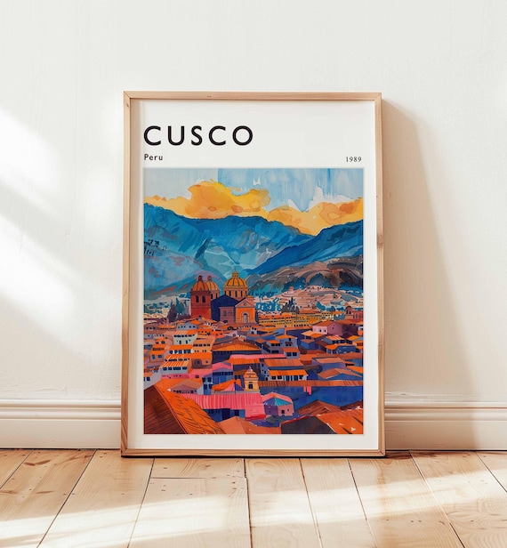 Cusco Peru Travel Poster, Incan Andes