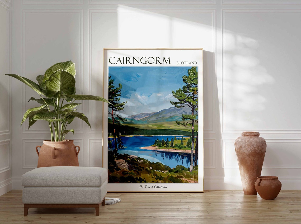 Cairngorm Scotland Highland Mountain Lake Pine Forest Travel Poster - Image 2