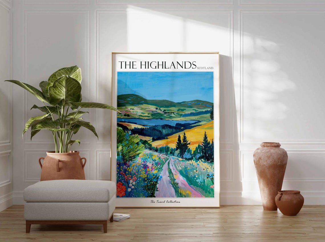 The Highlands Poster Scotland Travel Print Scottish Decor United Kingdom Travel Poster The Highlands Gift The Highlands Travel Poster - Image 3