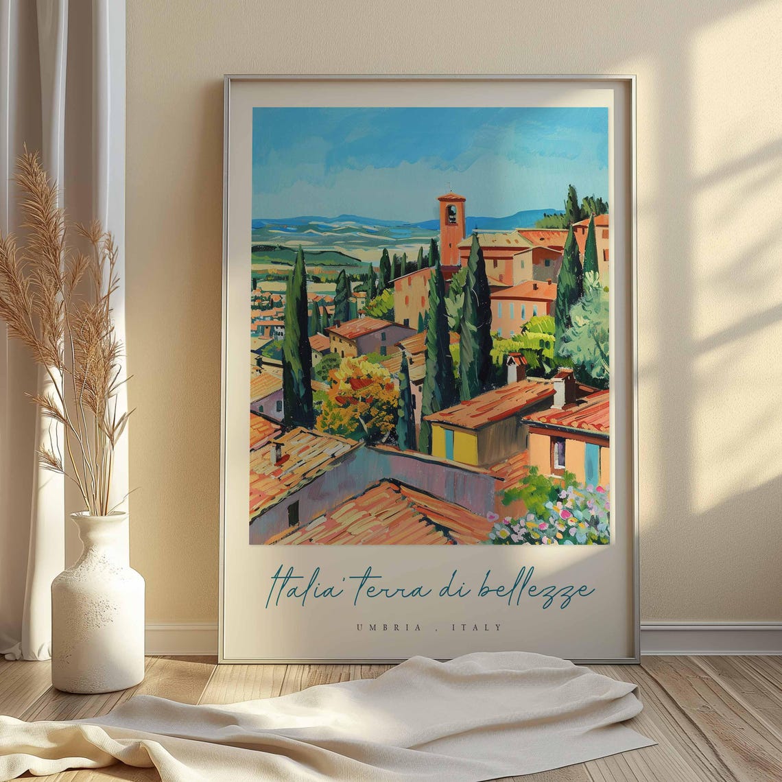 Umbria Poster Italian Travel Print Umbria Travel Art Umbria Wall Art Italy Art Italy Travel Decor Italian Travel Gift - Image 2