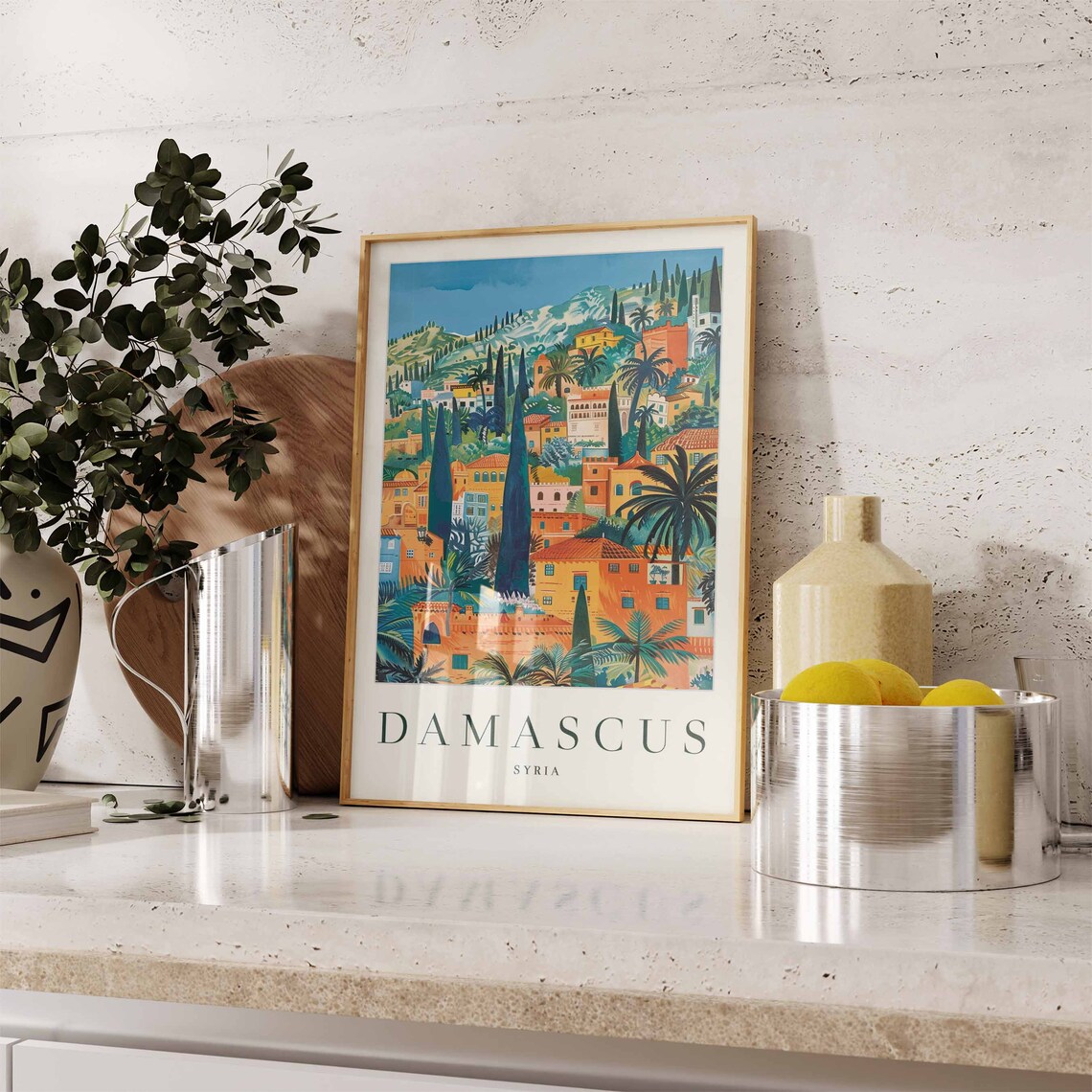 Damascus Syria Old Town Cypress Hills Historic Travel Art Poster - Image 3