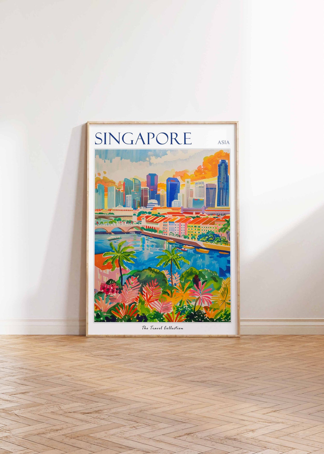 Singapore Poster Singapore Travel Print Tropical Decor City Wall Art Singaporean Decor Asia Travel Print Singapore Gift - Image 2